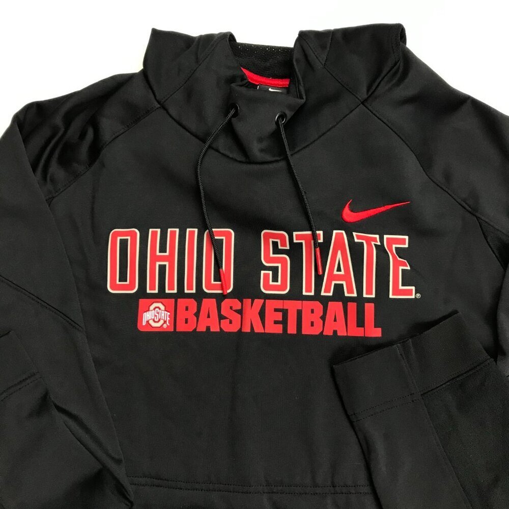 Nike Ohio State Basketball Therma-Fit Men Large Black & Red Hoodie Pullover